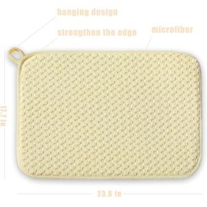 Microfiber Dish Drying Mat 2 Pack,23.6*17.7 inch - new - yellow